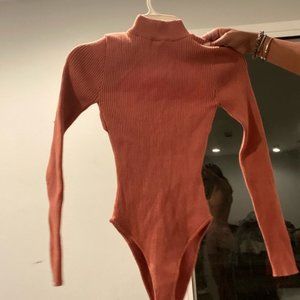 FOREVER 21 Mock Neck Cutout Bodysuit